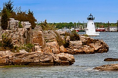 Palmer Island Light in New Bedford Harbor in Massachusetts